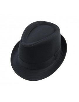 New Fashion Women Men Hat Curly Floppy Brim British Jazz Hip-Hop Fedora Hat Cap Unisex Black