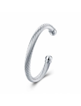 Male Twist Rope Bracelet Fashion Circular Shape Silver Bracelet