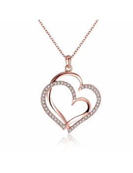 Environmental Protection Rose Gold Heart Pendant Necklace for Ladies