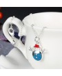 Another Silver Christmas Theme - Blue Snowman Necklace